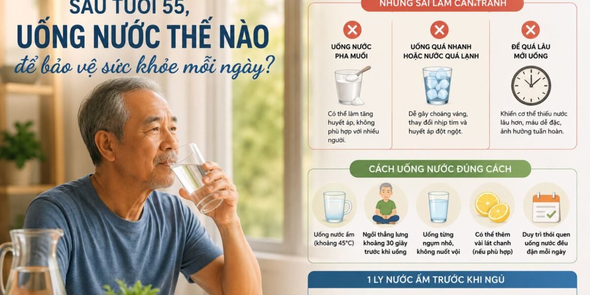 Sau tuổi 55, uống nước thế nào để bảo vệ sức khỏe mỗi ngày?